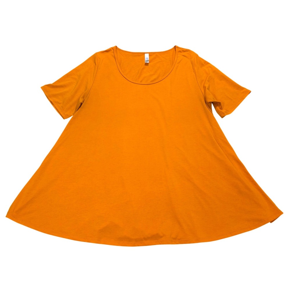 LuLaRoe Perfect T Tunic Top Women's Size XL Orange Short Sleeve Scoop Neck Swing